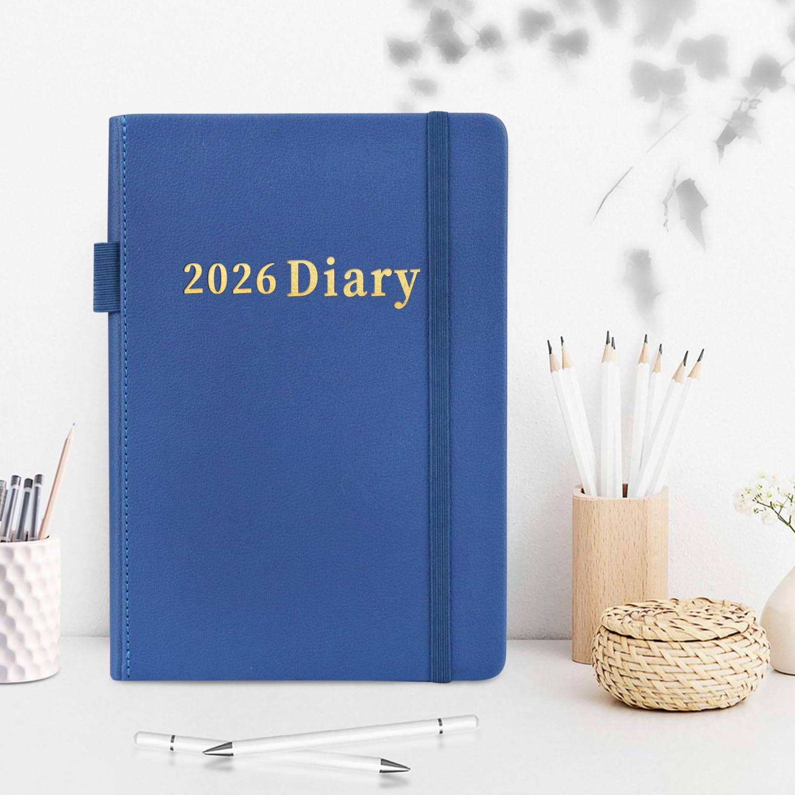 Diary 2026 - A5 Diary 2026 Day Per Page From Jan. To Dec. 2026, Productivity Planner 2026 With Monthly Tabs, 14.8cm × 21.4cm - Brown - View #2