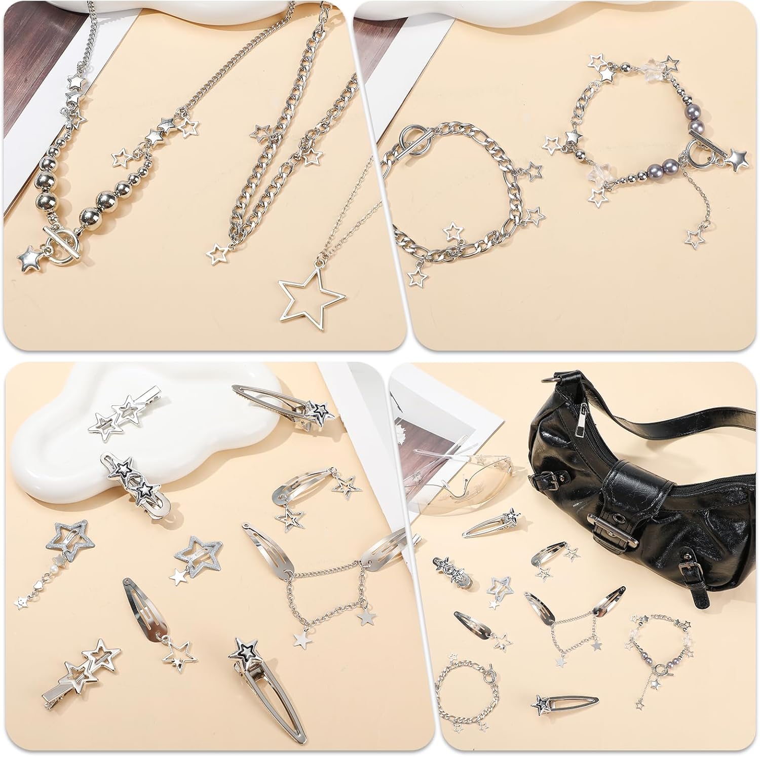 Women's Y2k Purse Shoulder Bag Vintage Buckle Handbag Goth Punk Hobo Bags Y2k Accessories Set Vintage Jewelry Set for Women - Image 7