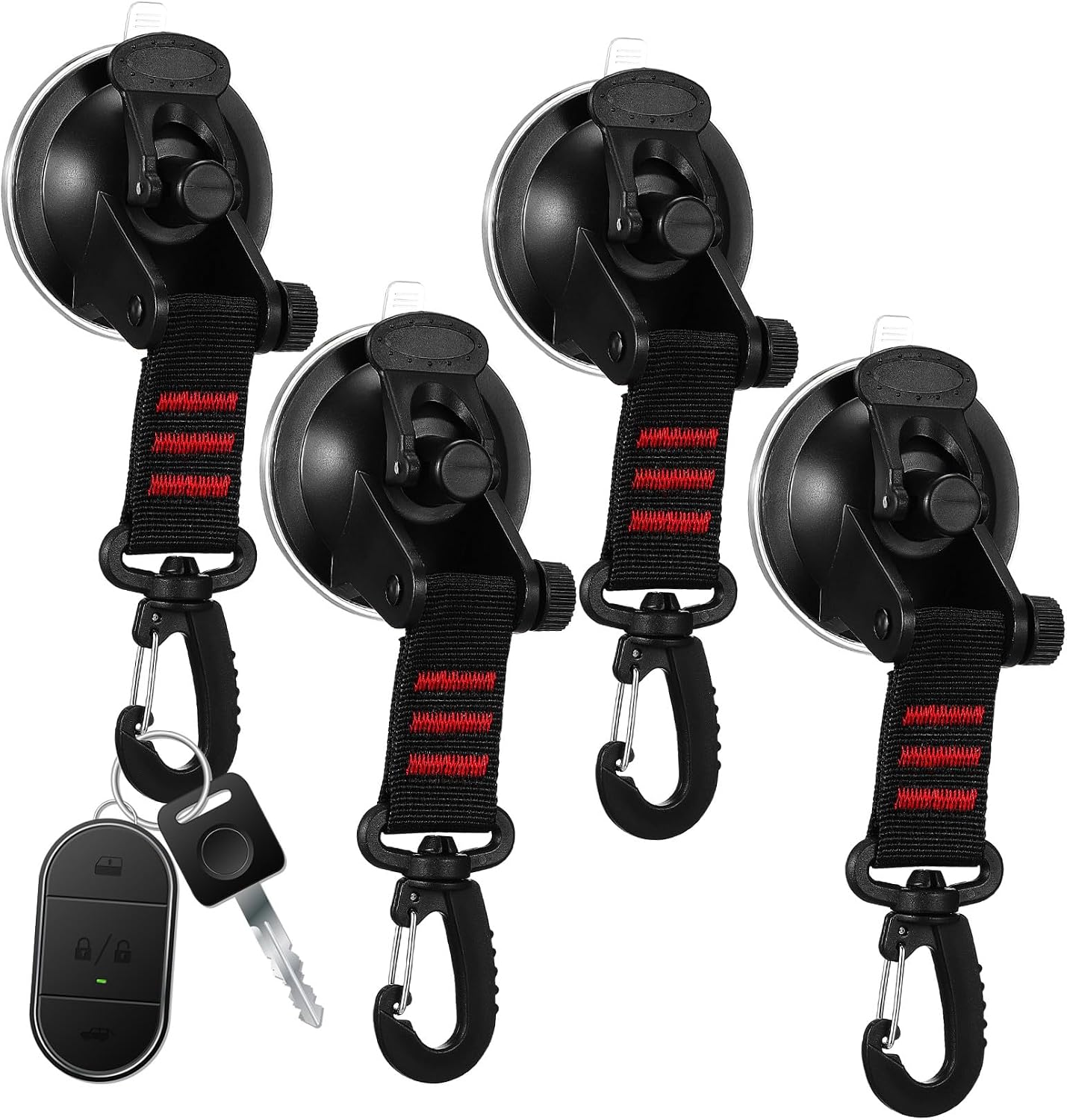 Hemobllo 4pcs Rotating Suction Cup Hooks with Strong Grip for Car Camping