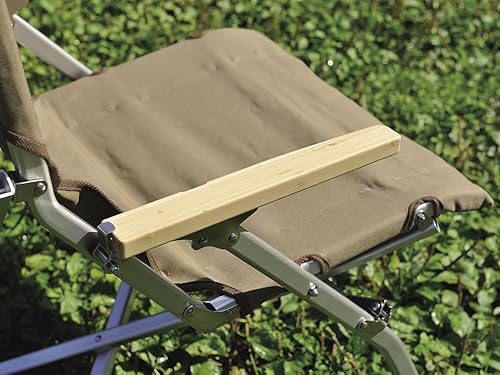 Miniatura 3 de Snow Peak Silla de playa baja - Reposabrazos de madera natural y asiento de lona - Marrón, 23" x 26" x 39"