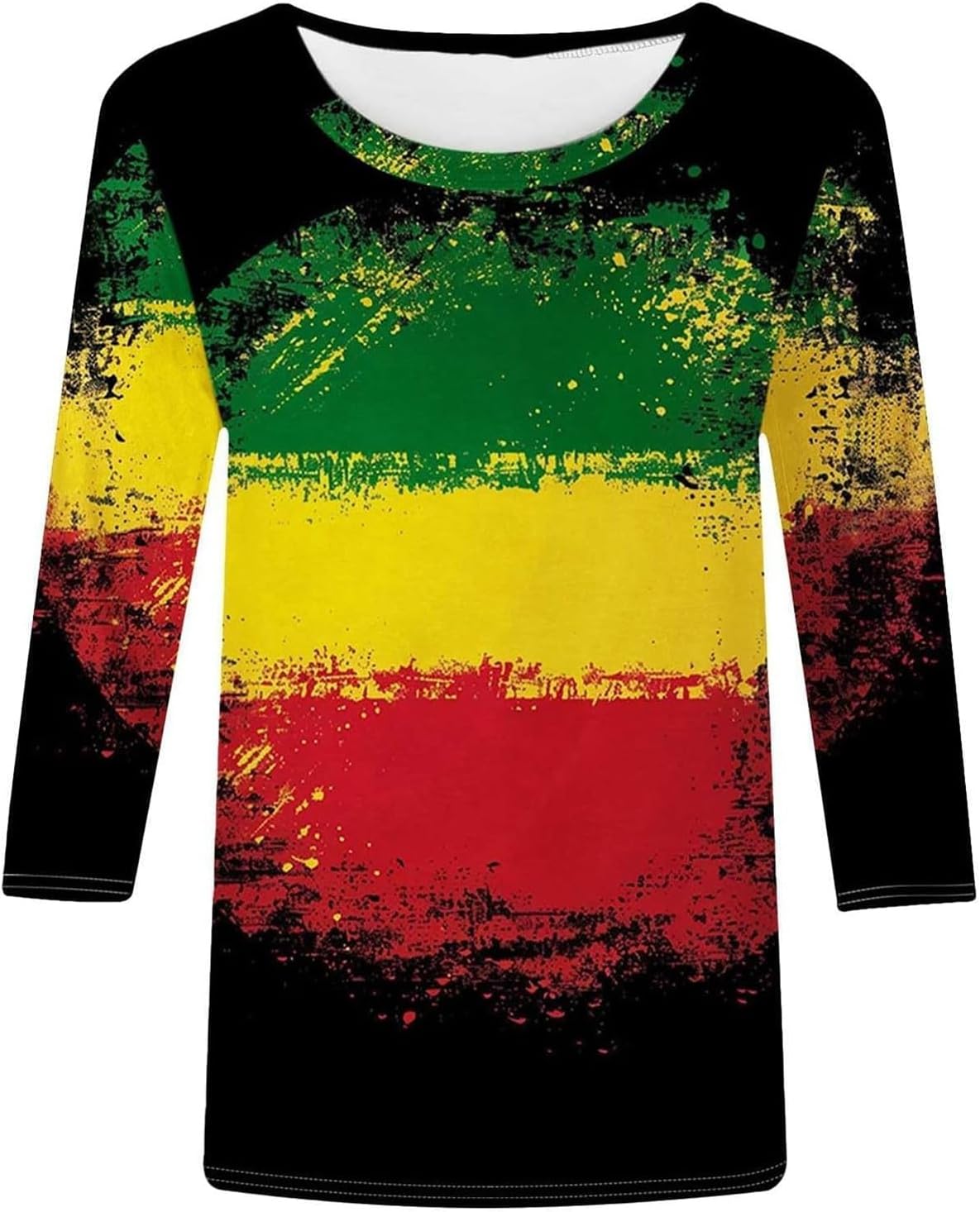 Black History Month African American T-Shirt for Women Pride Celebration Shirt Blouse 3/4 Sleeve Crewneck Tshirt Tops - Image 3