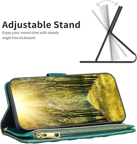 Miniatura 5 de Fashion Flip Case for Redmi Note 11S Phone Case Girls Premium PU Leather Flip Cover with 9 Card Slots Shockproof Kickstand Magnetic Pocket Zipper