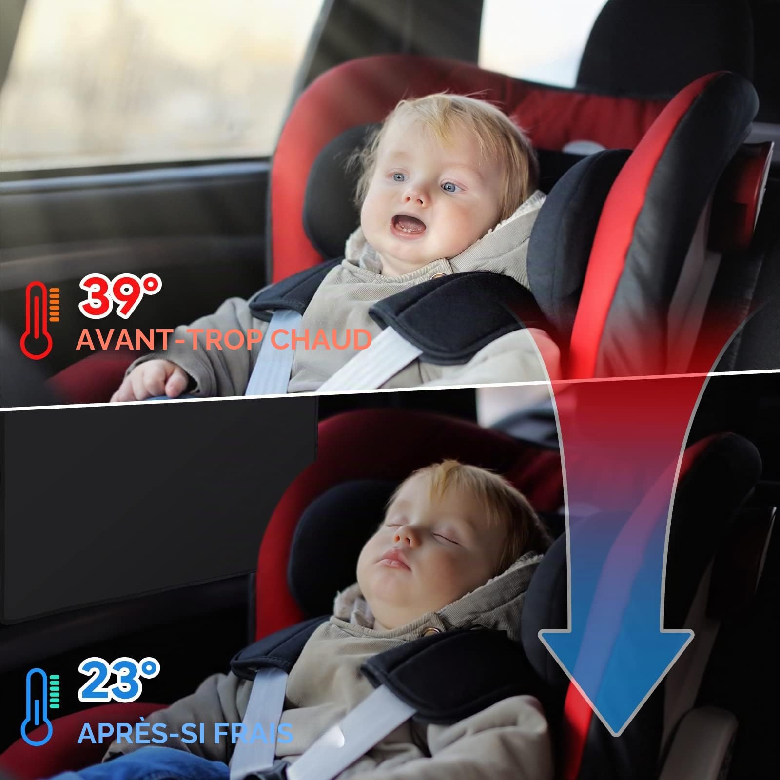 2 Pcs Voiture Pare-Soleil Bébé, Bloque les Rayons UV, S'Adapte à la Plupart des Vitres Latérales