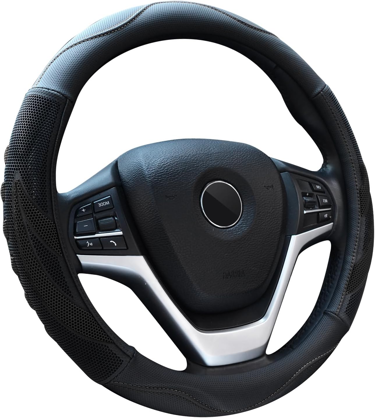 LKWLIKEI Nappa Premium Leather car Steering Wheel Cover, NonSlip