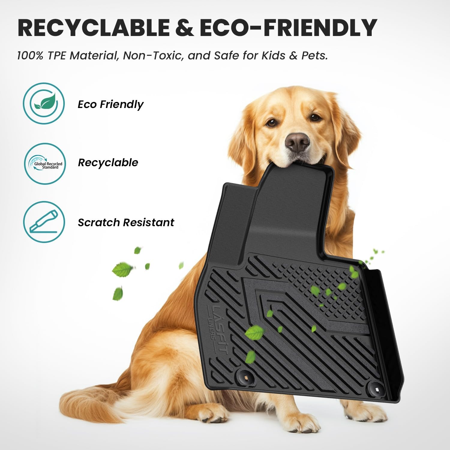 LASFIT Floor Mats & Backrest Mats & Cargo Mat for Kia Telluride 2025 2024 2023 2022 2021 2020, All Weather TPE Custom Fit Floor Liners with Full Set Car Mats & Trunk Mats Accessories, Black