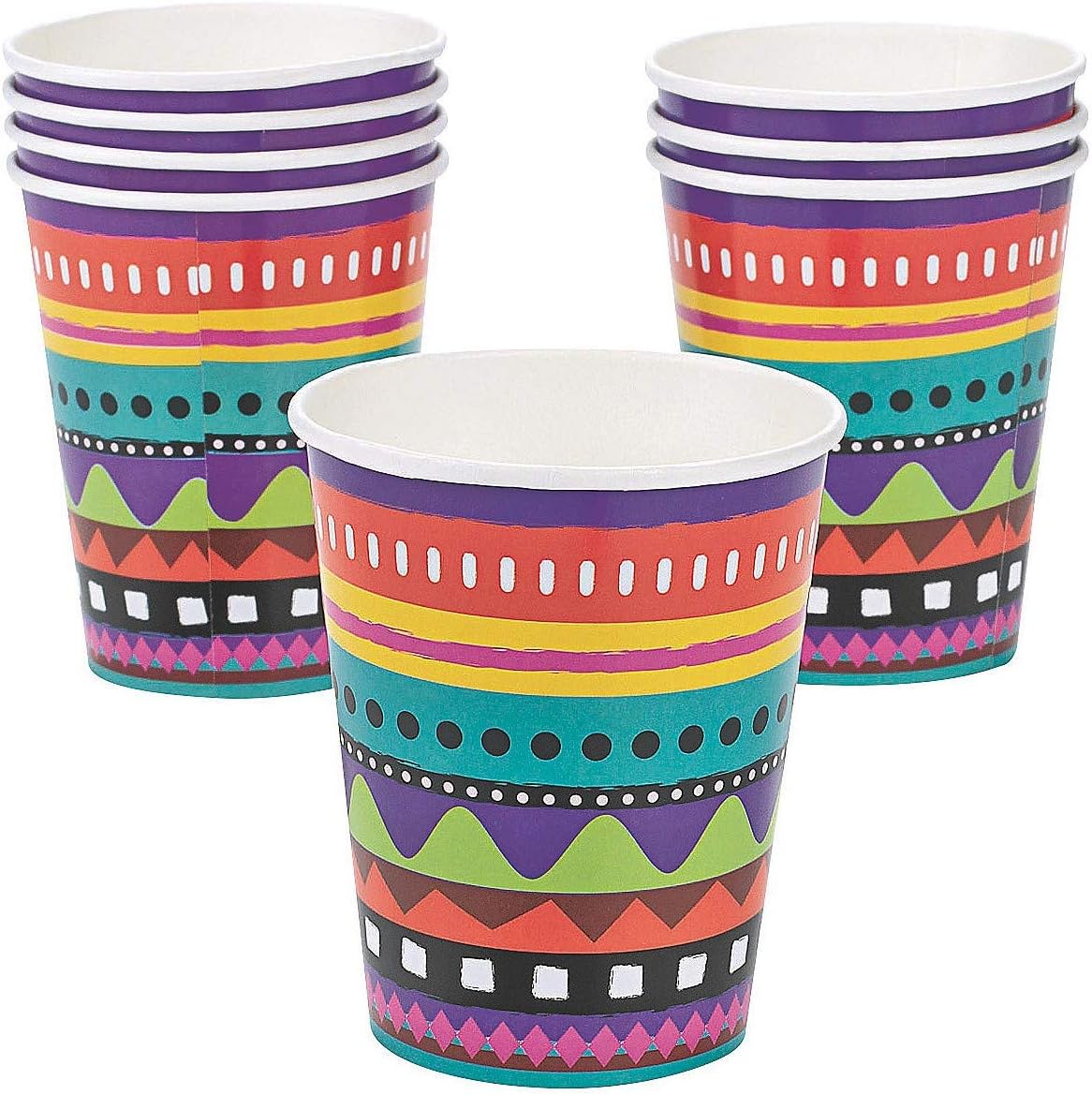 Fiesta 9oz Cups for Cinco de Mayo - Set of 8 - Party Supplies
