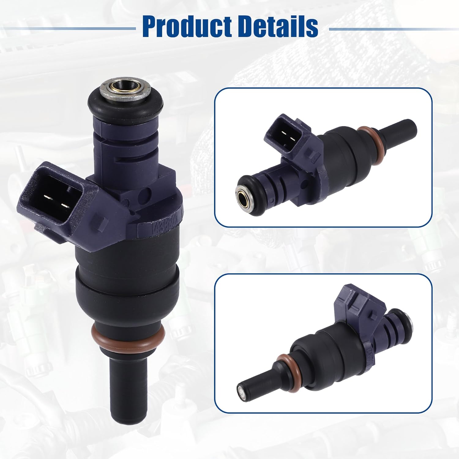 ACROPIX Car Fuel Injector Nozzle Replacement Fit for BMW 330i 2001-2005 NO.1439800 - Pack of 6 Black