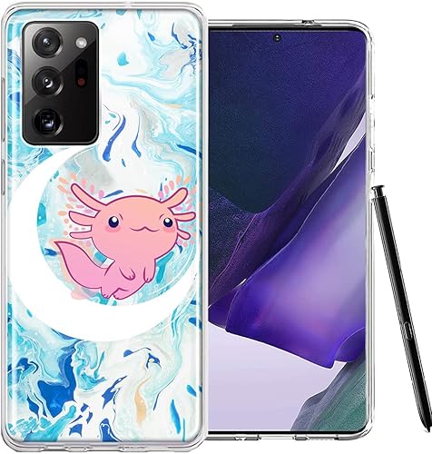 Mundaze - Para Samsung Galaxy Note 20 Ultra Pink Axolotl Moon Mable Design Case Slim Hybrid a prueba de golpes Hard Shell Soft TPU Heavy Duty Funda