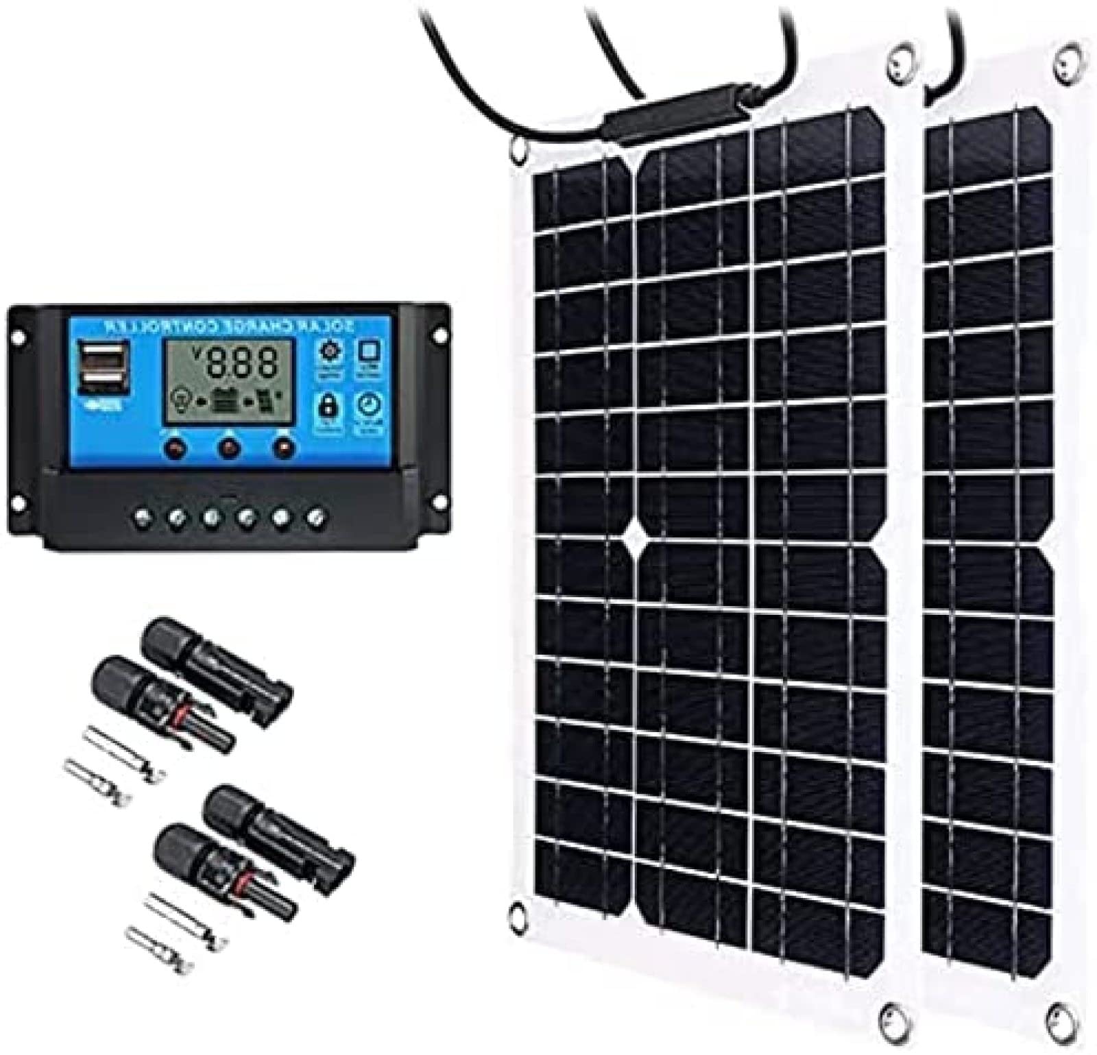 Pannello solare 600 Watt 18 Volt Monocristallino Semi-flessibile Pannello mono pieghevole per camper, barche, roulotte, camper, superfici irregolari Sistemi off-grid