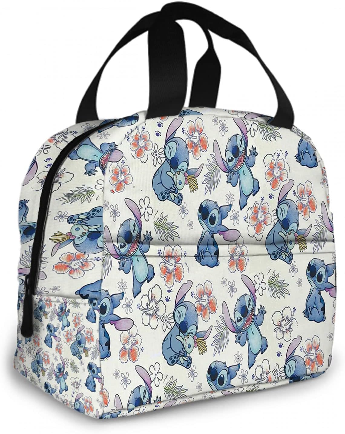 SHEFDVEGCute Blue Lunch Bag for Boys Girls kawaii Reusable Insulated Lunch Box - Leakproof Cooler Tote Bag Freezable Lunch Bag for Office Work School