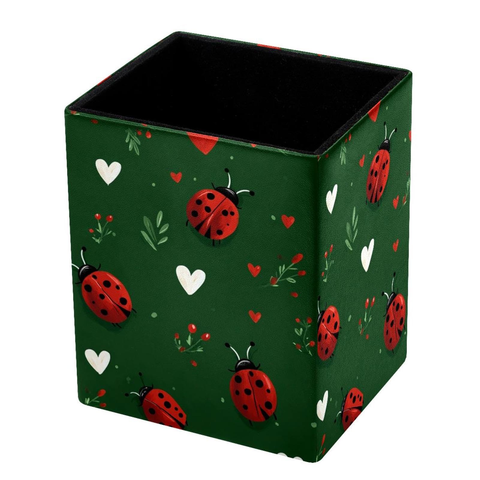 VAPOKF Pencil Holders for Desk, Ladybug Printed Pen Holders Pen Pot Makeup Brushes Storage Desktop Stationery Supplies Organiser for Home Office