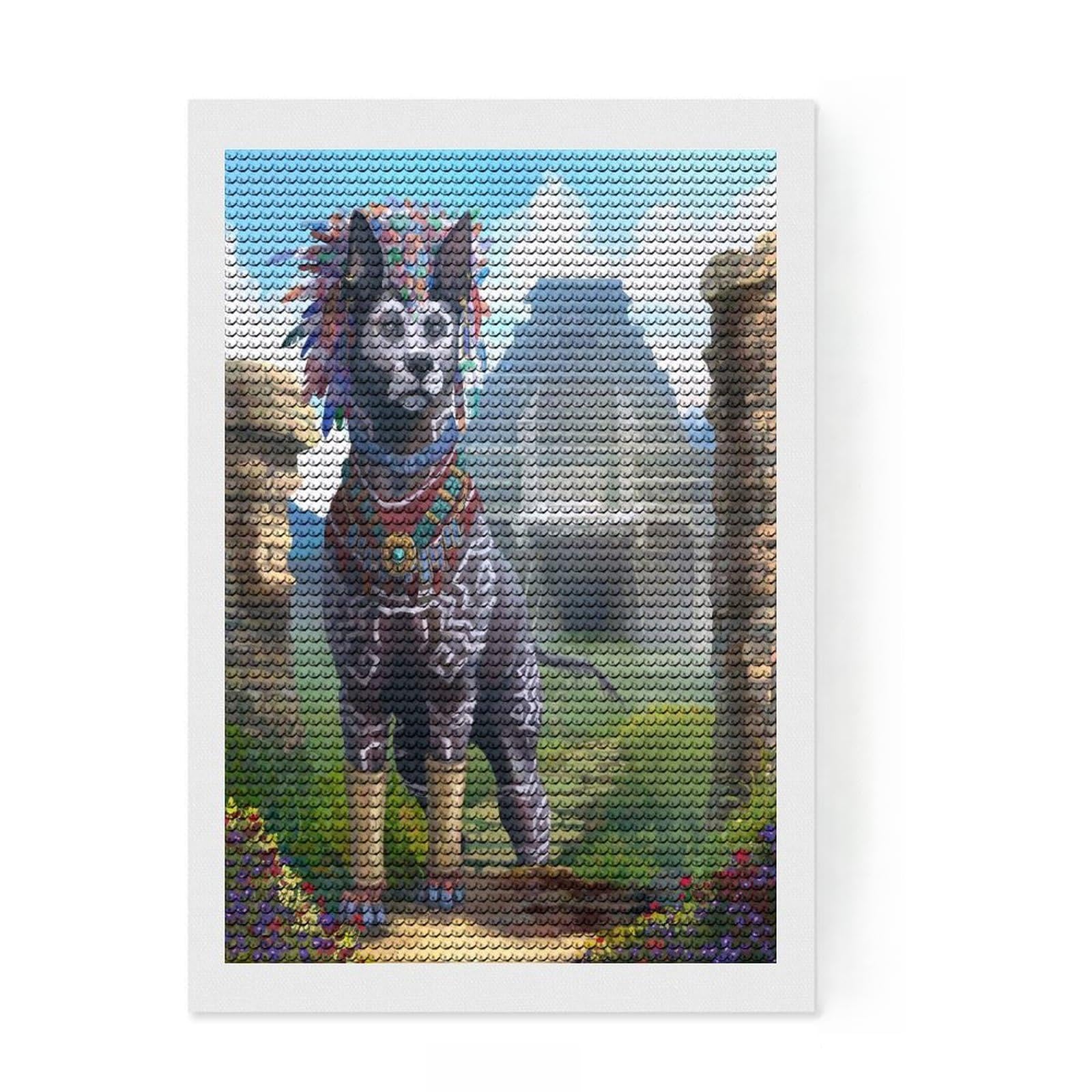 Junmoney The Guider of Souls Diamond Painting Set 8"x12", for Craft Lovers, Complete Accessories, Birthday Gift, Bedroom Decor, with Tool Kit