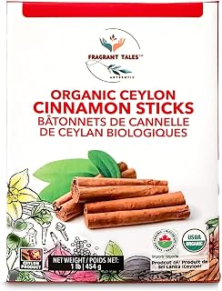 Organic Ceylon Cinnamon Sticks 1LB - USDA Certified True Sri Lankan, Non-GMO Gluten-Free, Easy Grind Premium Spice for Cooking Baking