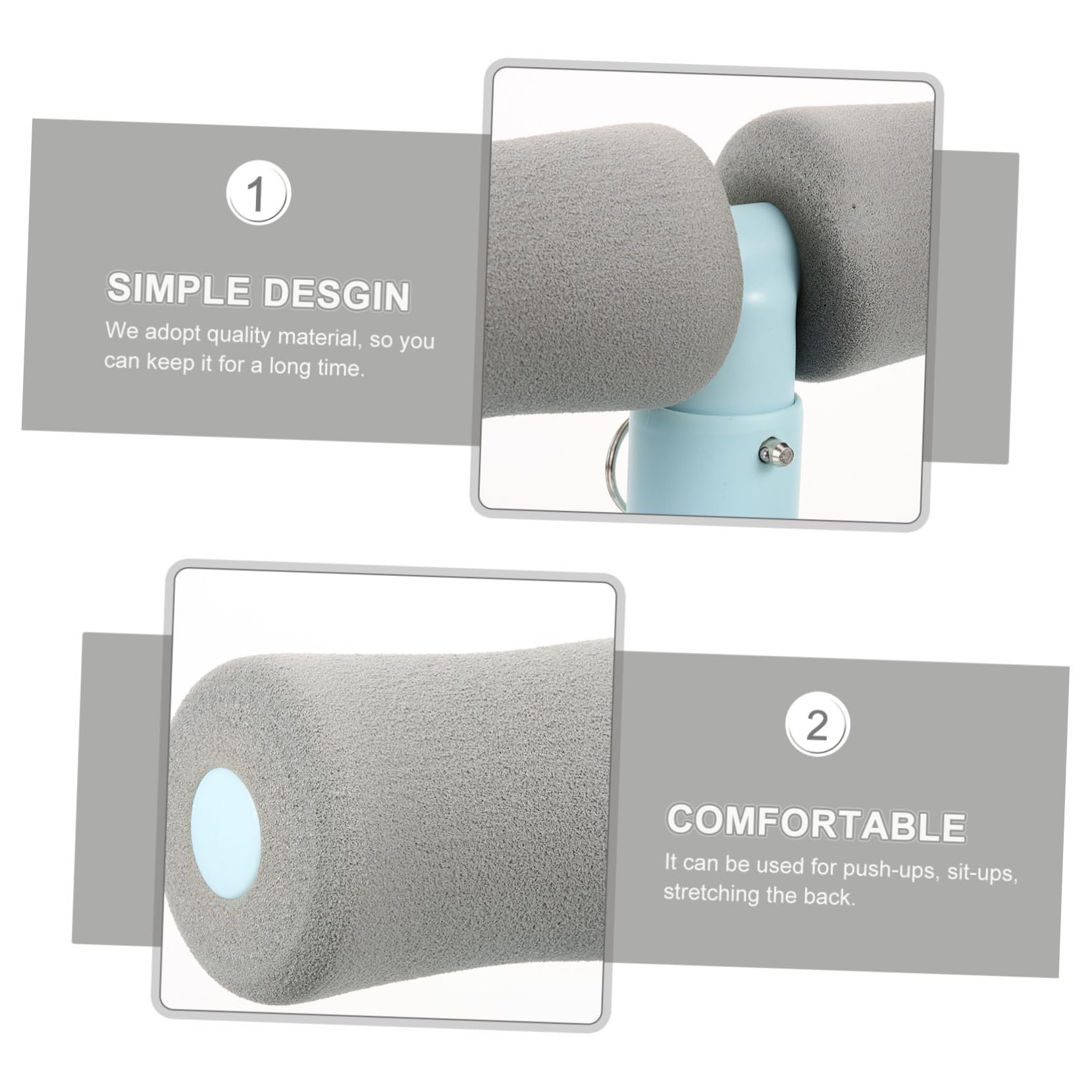 Dispositivo Para Abdominales Ventosa Ergonómico, Barra Práctica Para Sentarse, Accesorio De Ejercicio Portátil Para Casa, Color Azul Maca, Asistencia Para Flexiones y Entrenamiento Abdominal