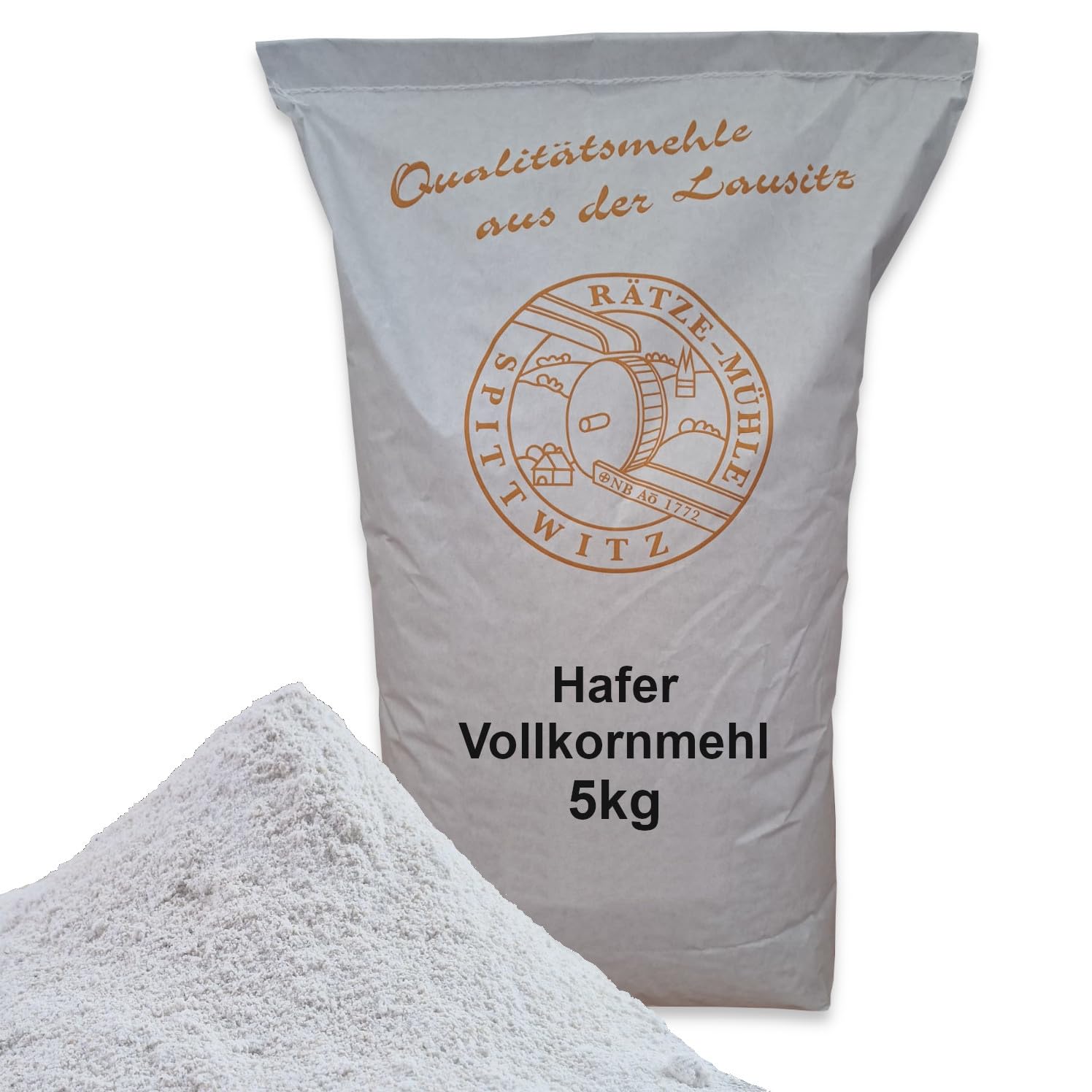 Hafervollkornmehl 5kg frisch aus der Rätze-Mühle in bester Qualität 100% regional und naturbelassen Hafer 5-kg