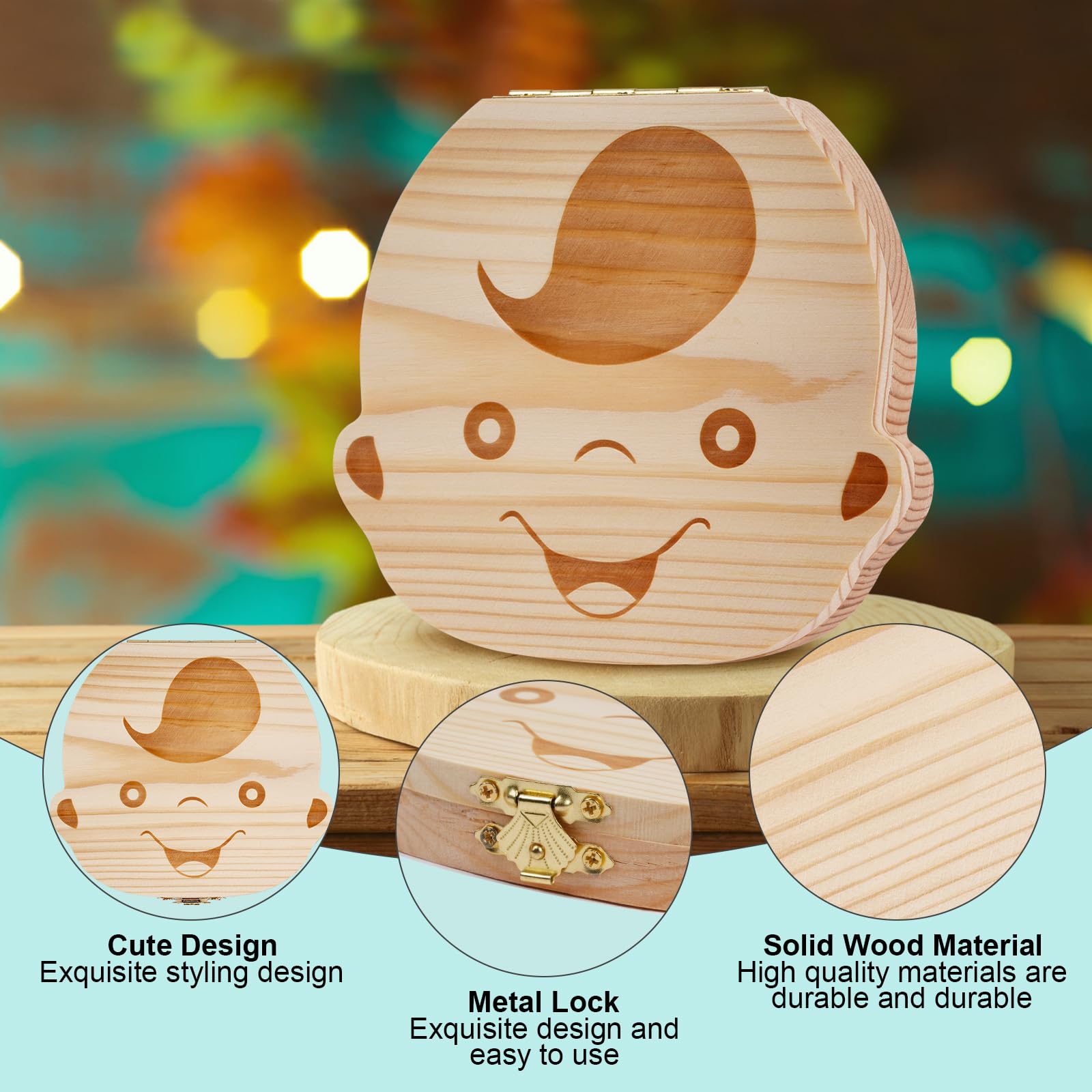 Scatola Per Denti Di Latte In Legno Aolso - Porta Dentini, Ricordo Bambini, Regalo (Modello Ragazzo) - Foto 11