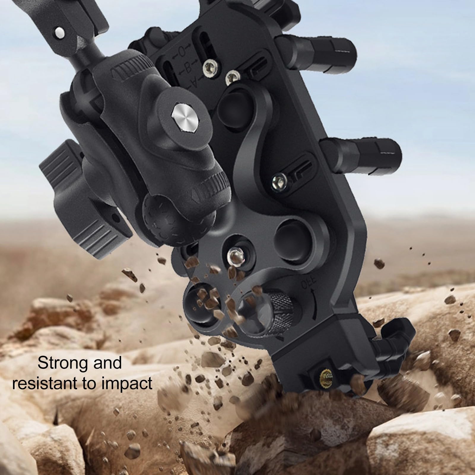 Supporto Sicuro per Telefono per Moto - Supporto antifurto con Cuscinetto in Silicone per Assorbimento degli Urti a 8 Artigli per Manubri da 11 a 27 mm, Ideale per