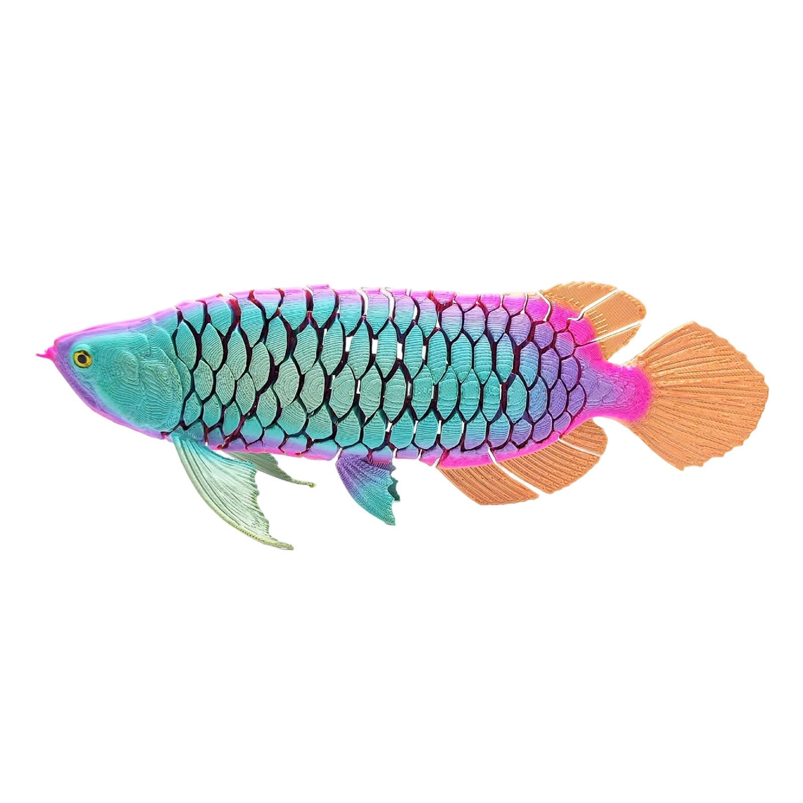 Porceosy 3D Printed Goldfish Figurine with Movable Joints, 23cm Articulated Fish Sculpture, Realistic Animal Ornament for Home Office Desk Decor, Creative Gift for Fish Lovers Pinkycolor