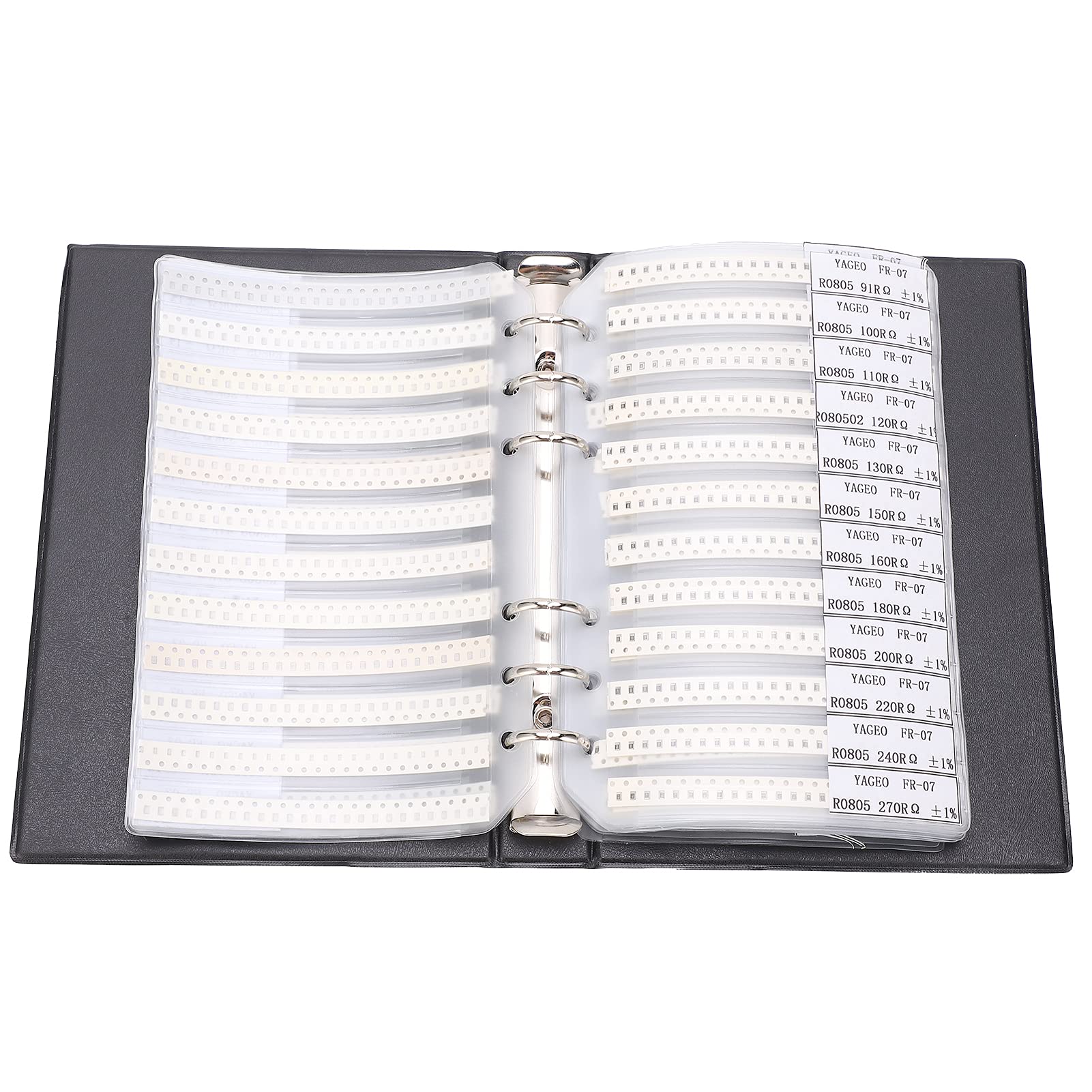 Kadimendium SMD Resistor Electronic Sample Book Series Electronic Components Kit Resistor Assorted Folder 4250Pcs 170 Value 0805