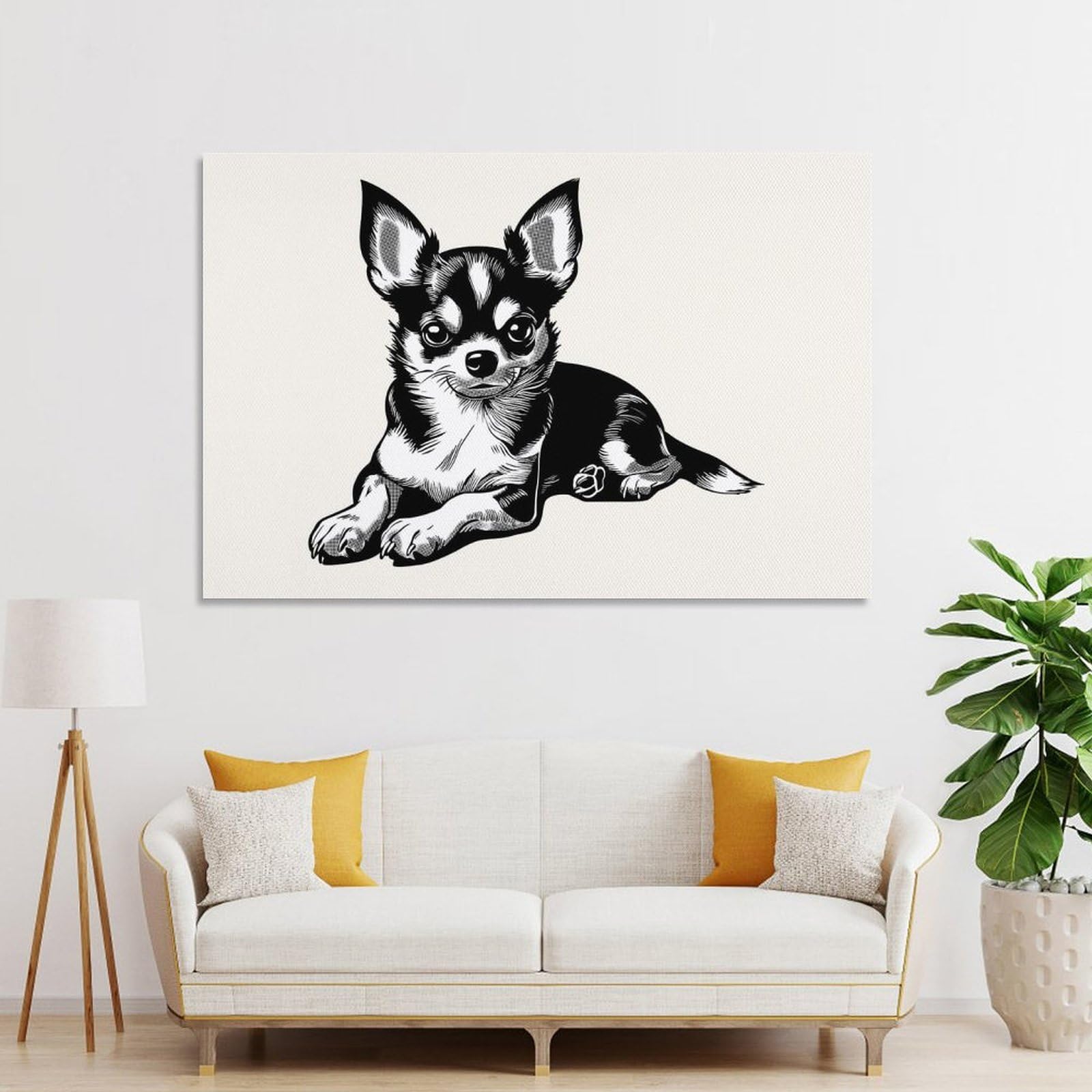 Junmoney Chihuahua(3) Wall Art Print 24x36inch(60x90cm), for Corridors, Hallways Or Apartment Entries, Wall Decor to Refresh Empty Corners