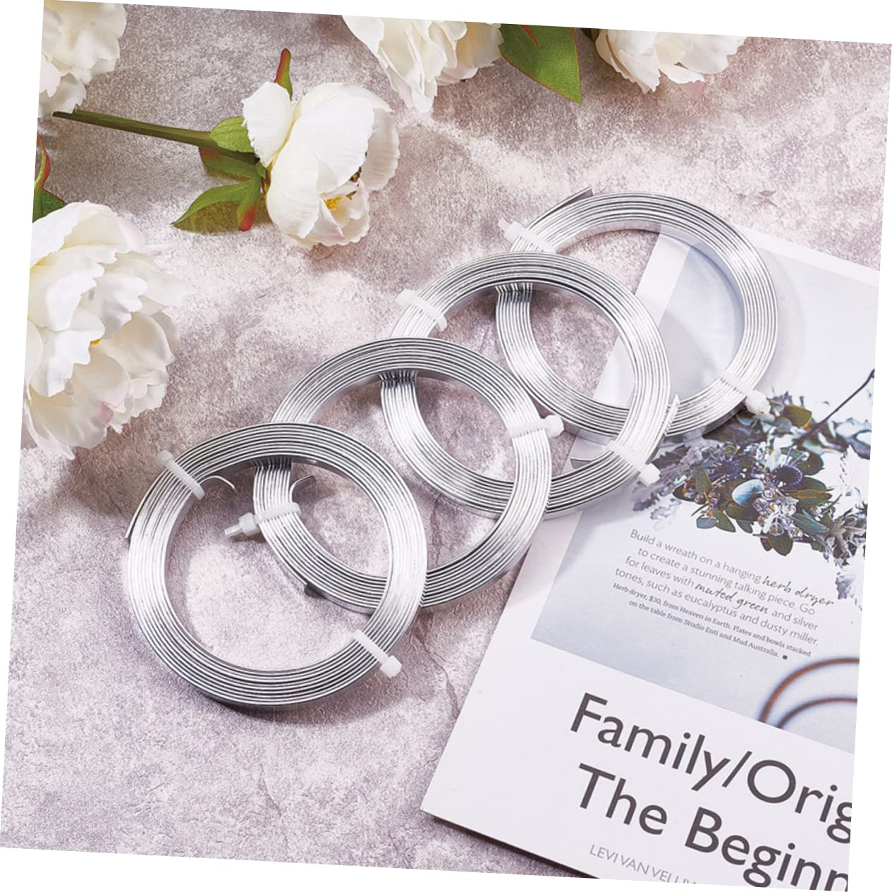 NUOBESTY 15rollen Flache Aluminiumdraht Flexibler Schmuckdraht Für Ohrringe Armbänder Und Bastelarbeiten Langlebiges Bastelzubehör Aluminium