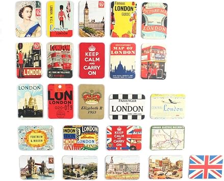 London Refrigerator Magnets Set of 24 United Kingdom England Souvenirs Magnetic Fridge Magnet Home Decoration Accessories Arts Crafts