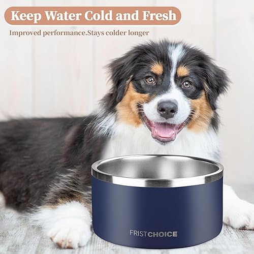 Miniatura 4 de Cuencos de acero inoxidable para perros grandes, cuencos metálicos antideslizantes para agua y alimentos, cuencos de agua fría para perros