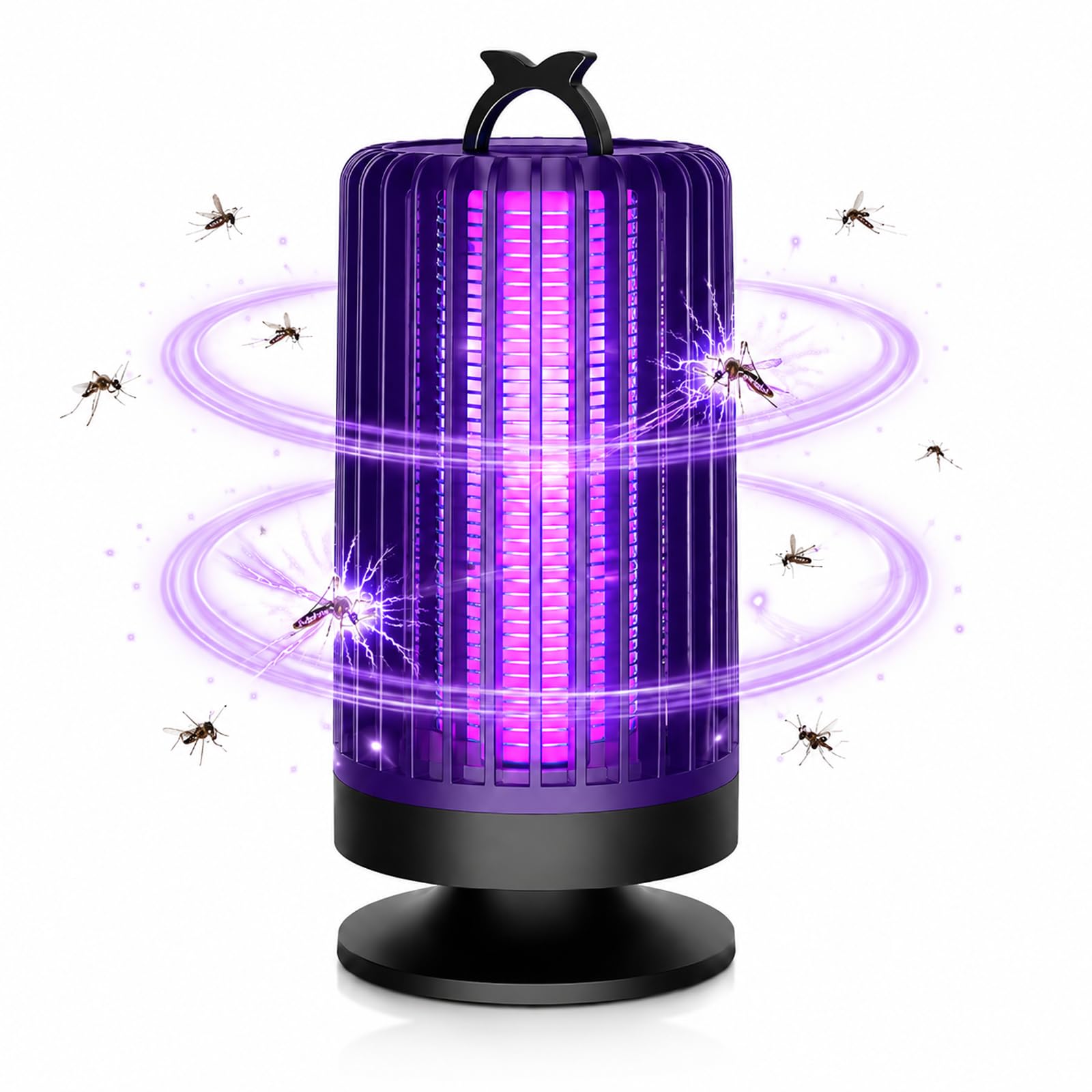 Bug Zapper, 3000V 360° UV Insect Pest Fly Killer for Indoor & Outdoor, Silent 22DB Portable Electric Fly Zapper, Mosquito Killer Lamp for Flying Insect, Fly Catcher for Home, Garden, Camping