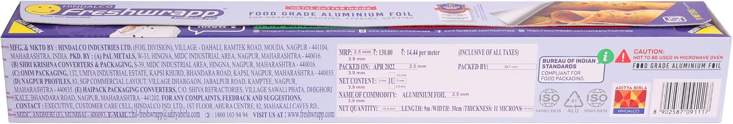 FRESHWRAPP 9 METER ALUMINIUM FOIL (6 "180.252 Square Foot")
