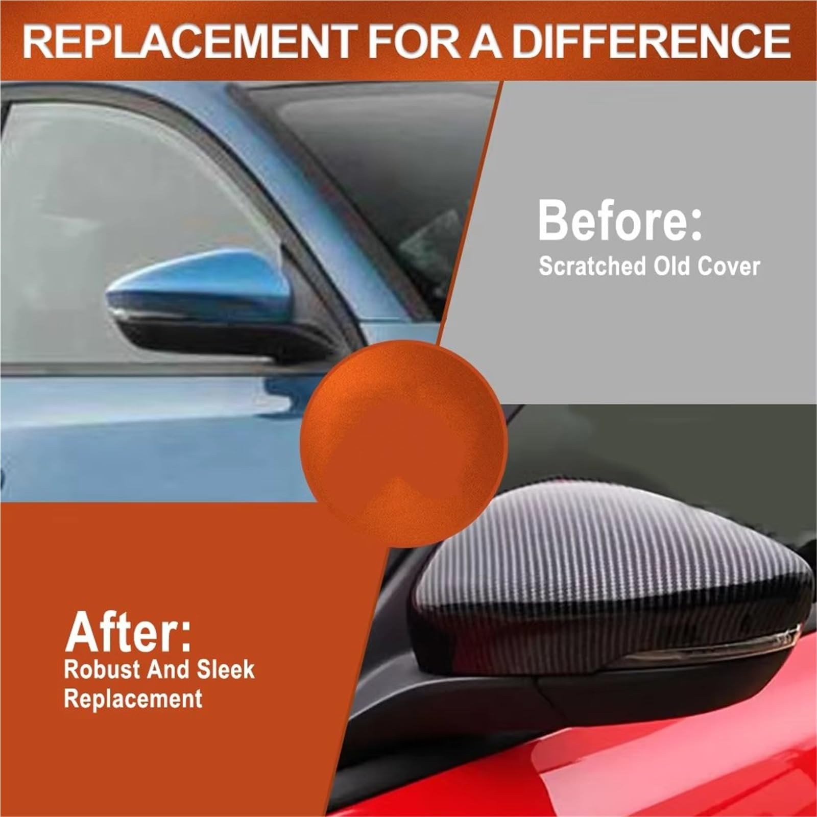 Calotte Degli Specchietti 2 Pezzi Per Ford Per Focus Per MK4 2019 2020 2021 2022 2023 Copri Specchietto Retrovisore Laterale Portiera Auto Calotta Specchio(Nero lucido)