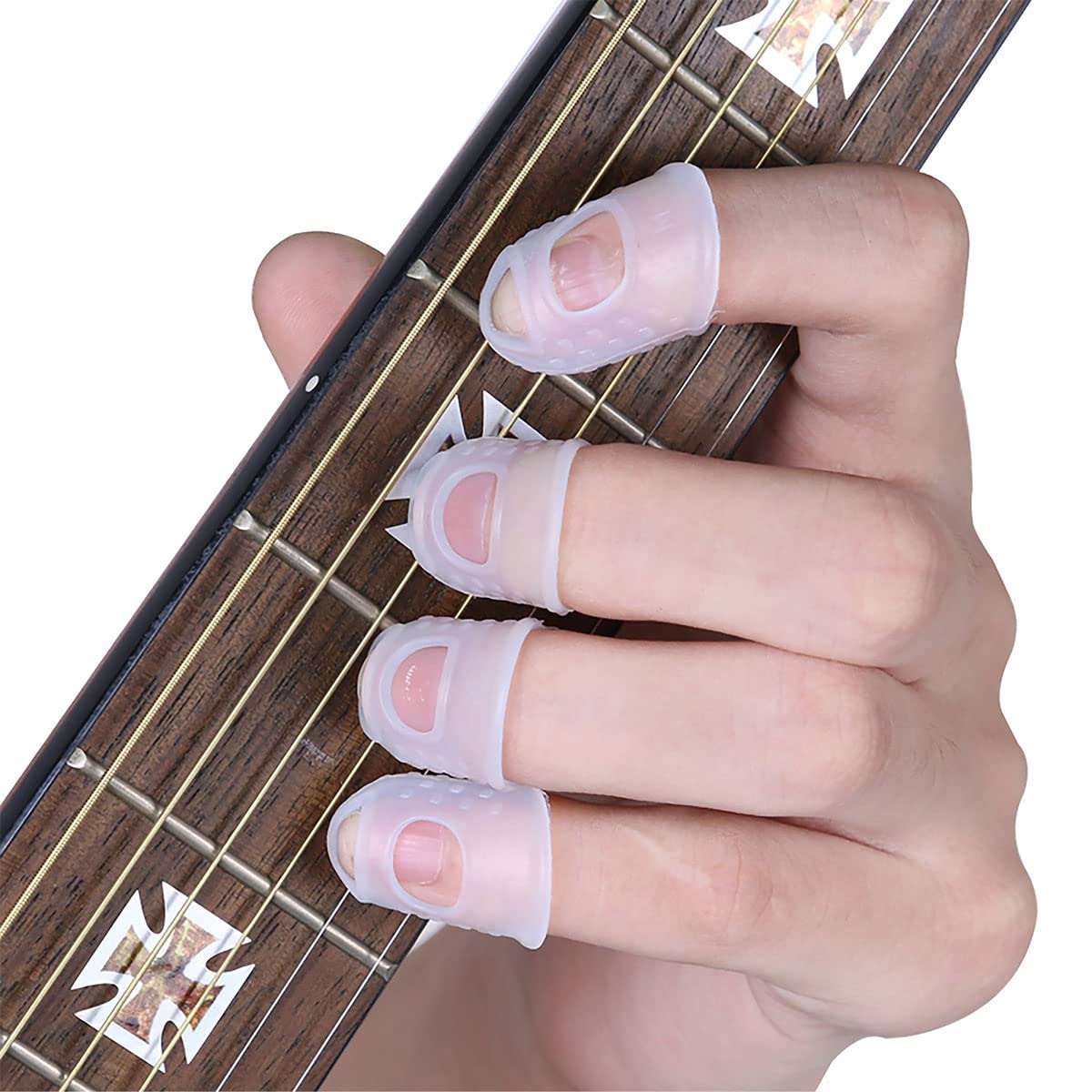20 Protecteurs Doigts Silicone | Guitare, Basse, Ukulélé | 5 Tailles | KSJEHW