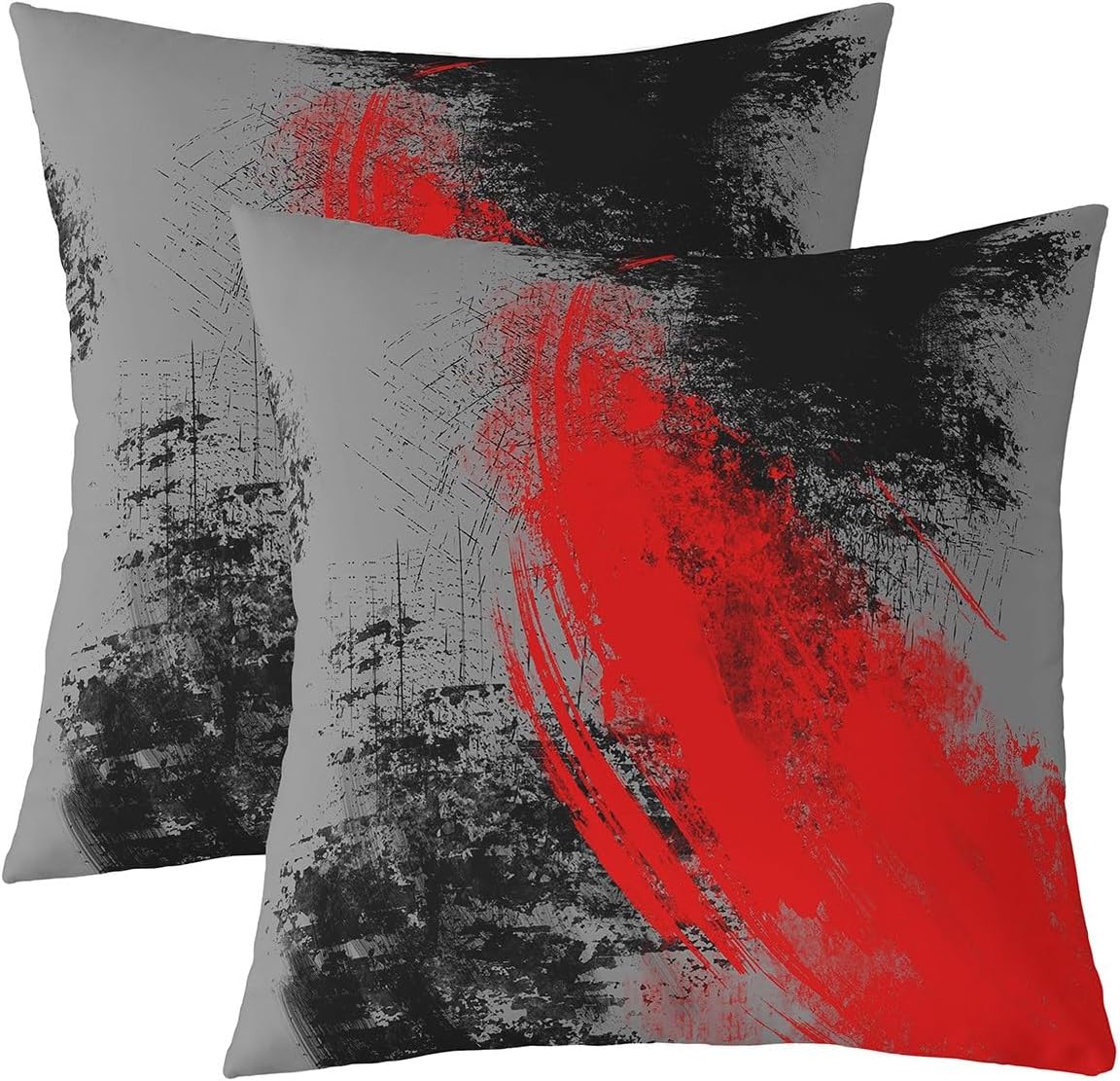 Feelyou Hot Pink White Black Reversible Throw Pillow Covers 24 x 24-Inch Kids Abstract Pillow Covers Home Decor for Boys Geometric Square Cushion Covers Set of 2 Modern Art Luxury