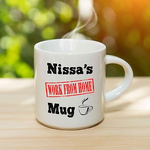 Miniatura 3 de Nissa's - Taza de café personalizada de cerámica para trabajar desde casa con nombre, taza personalizada, regalo de cumpleaños/Navidad, regalo de