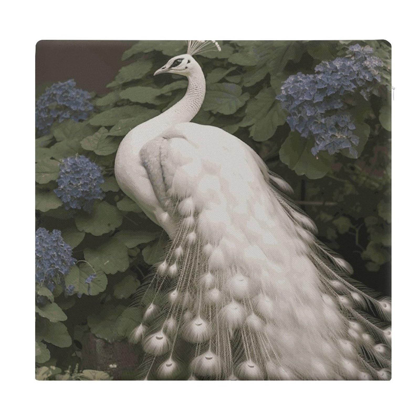 LDGSUPH - White peacock seat cushions for office chair square cushions soft floor cushions comfortable sofa cushions memory foam cushions for the