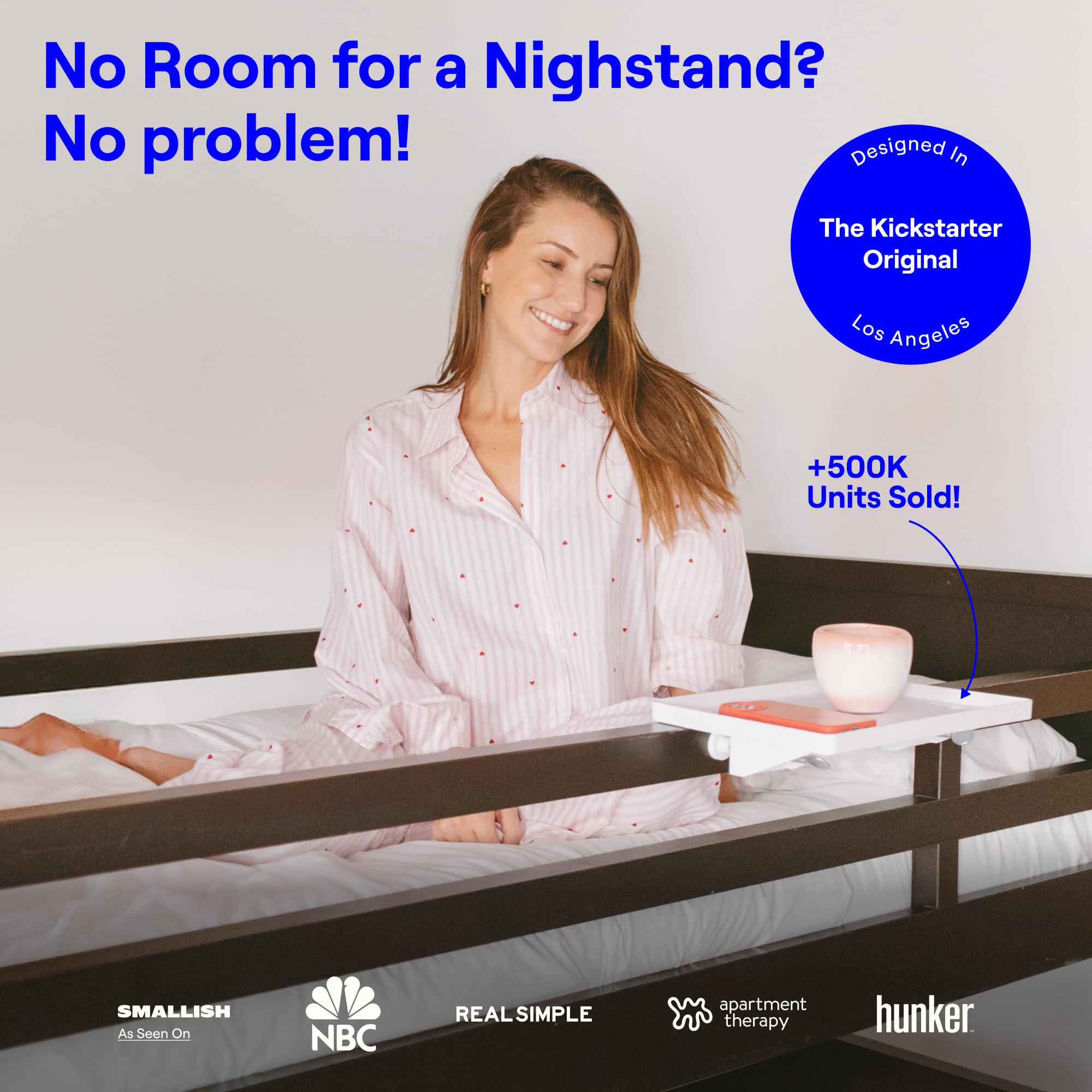 BedShelfie Półka nocna wisząca do łóżka piętrowego, akademik, przechowywanie na biurko