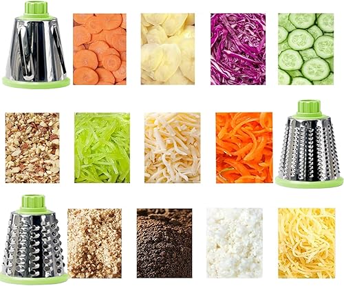 Miniatura 4 de Rallador de queso con asa, rallador de queso giratorio multifuncional, triturador de queso de cocina puede picar fácilmente verduras, papas,