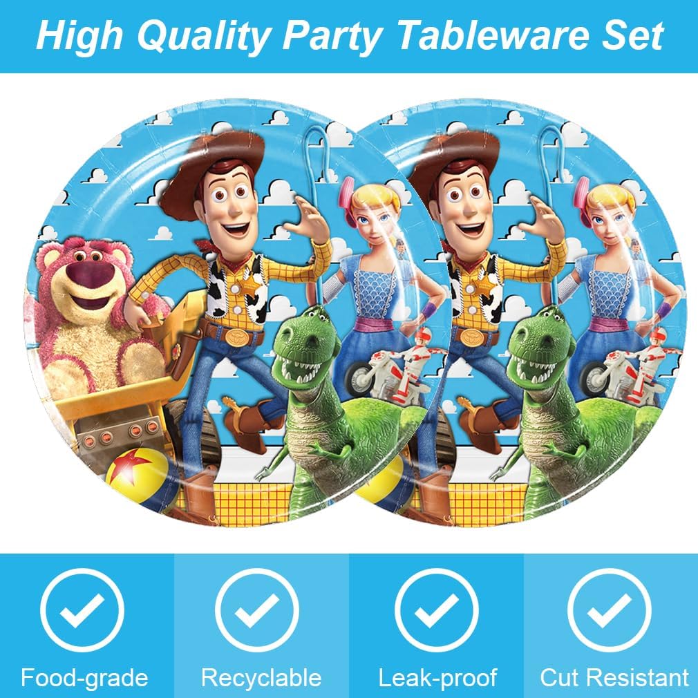 40pcs Toy Stories Party Supplies include 20 plates, 20 napkins for birthday party decoration (red4)