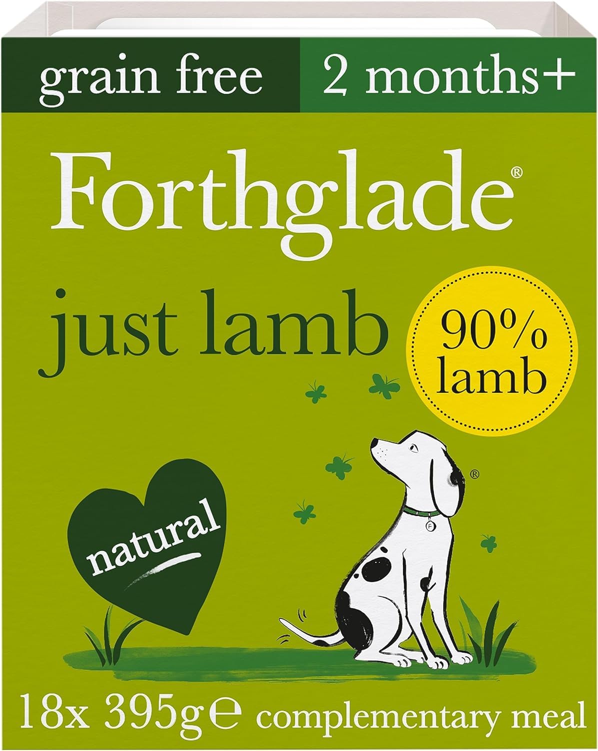 Forthglade Just Lamb Free Dog Food - X 395G Grain Size 18