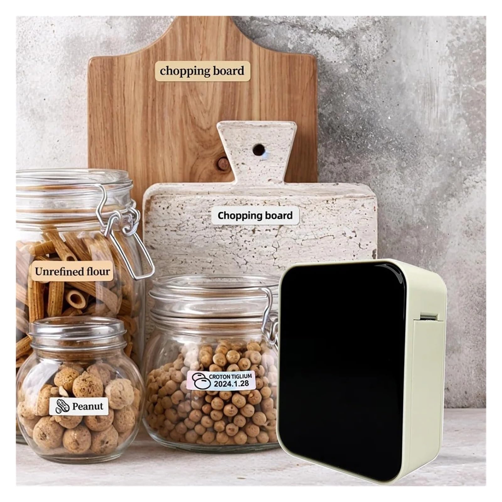 Termiczna drukarka etykiet Mini przenośna maszyna Bluetooth do domowej kuchni szkolnej prezentu/oznaczenia/oznaczenia, Niezawodne codzienne użytkowanie