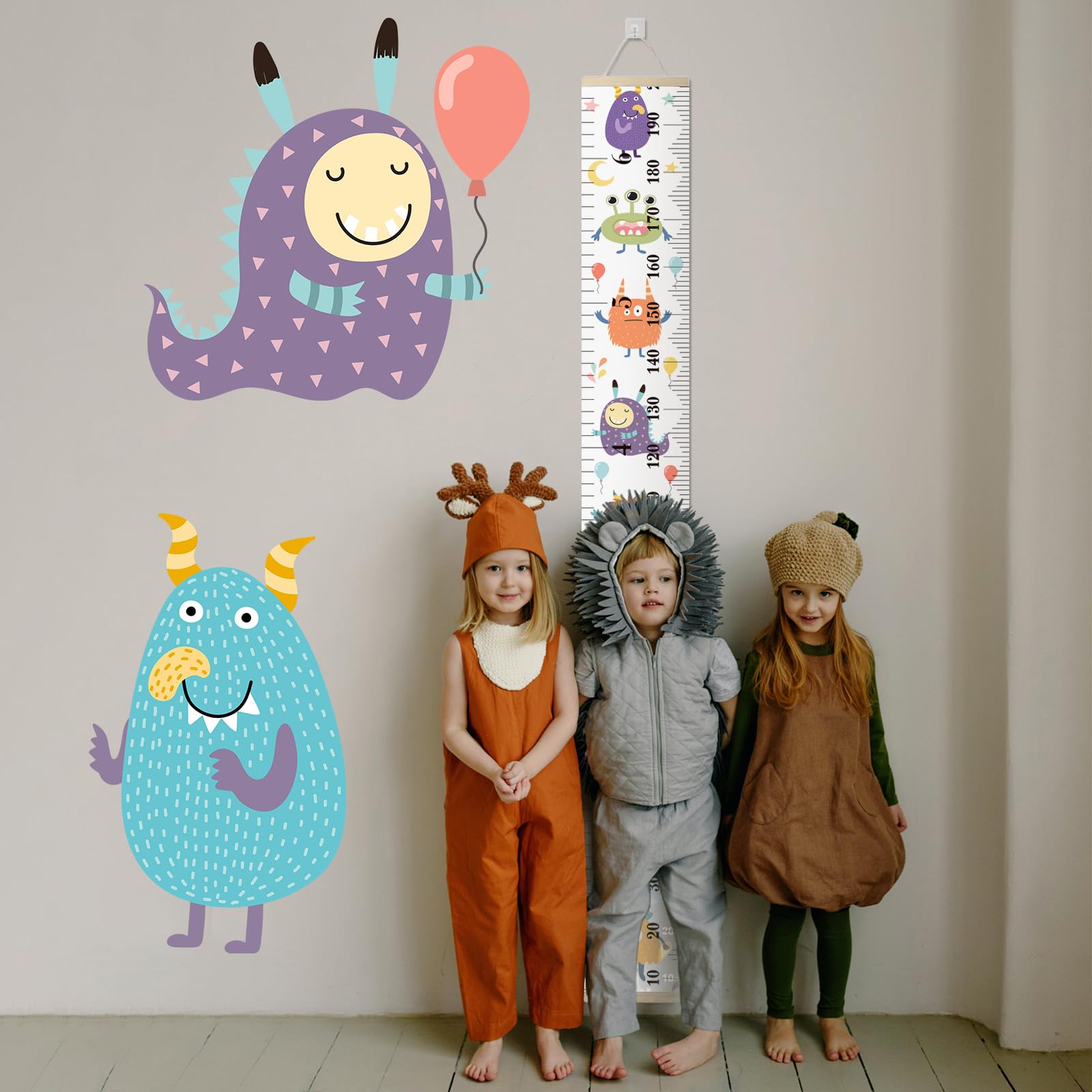 Metro per bambini in tela rimovibile barra di misurazione arrotolabile altimetro decorazione da parete