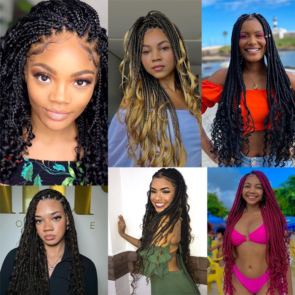 Cabello humano trenzado, 2 paquetes de 100 g, 16 pulgadas, trenzas bohemias, cabello humano 10A, ondulado, brasileño, virgen, sin trama, extensiones de cabello ondulado para bohemio, sin nudos