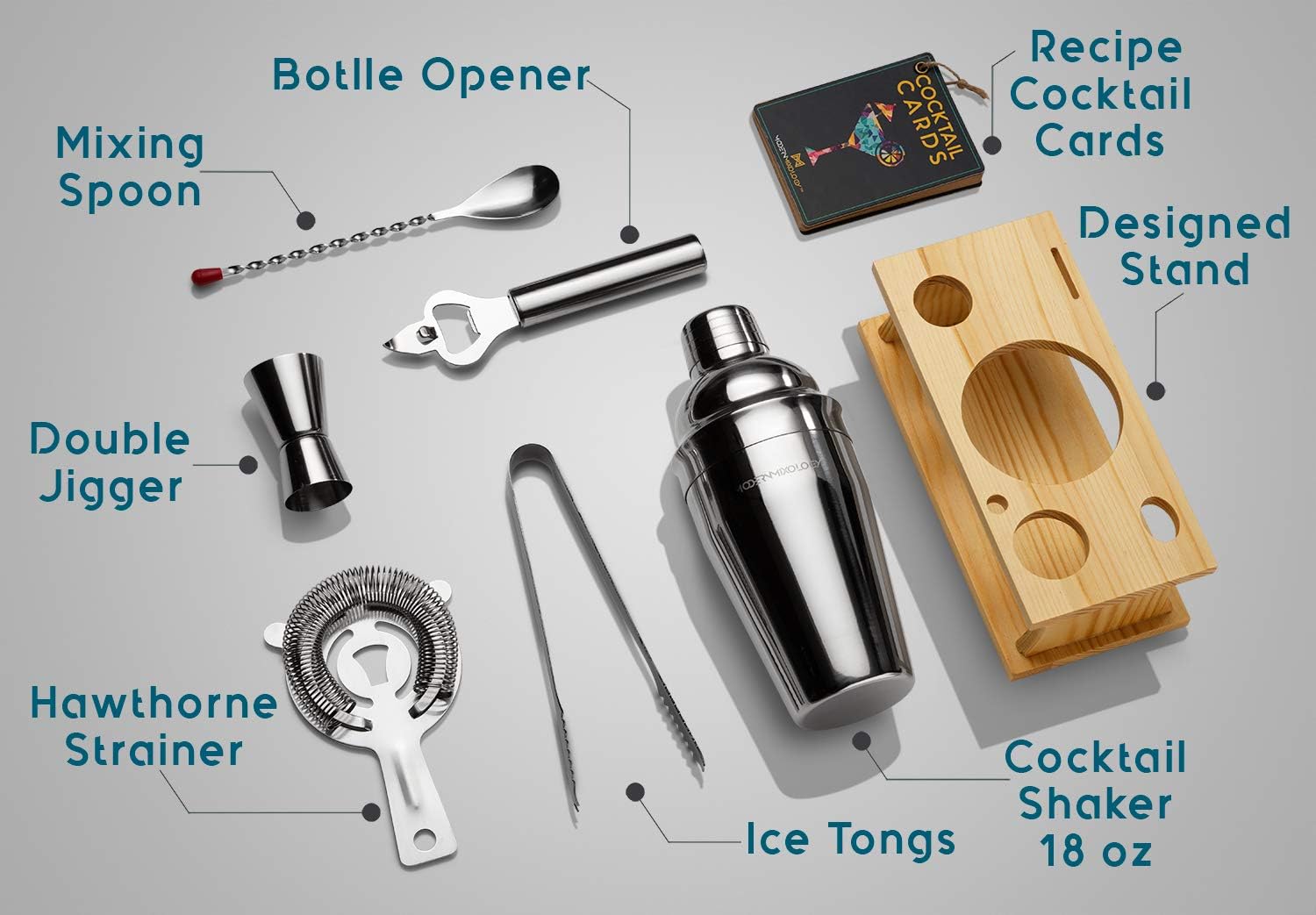 70% оƒƒ Evеrуthіng Mixology Bartender Kit with Stand | Silver Bar Set Cocktail Shaker Set for Drink Mixing - Bar Tools: Martini Shaker, Jigger, Strainer, Bar Mixer Spoon, Tongs, Opener | Best Bartender Kit for Beginners Blасk Frіdау - 80% оƒƒ Mixology Bartender Kit with Stand | Silver Bar Set Cocktail Shaker Set for Drink Mixing - Bar Tools: Martini Shaker, Jigger, Strainer, Bar Mixer Spoon, Tongs, Opener | Best Bartender Kit for Beginners