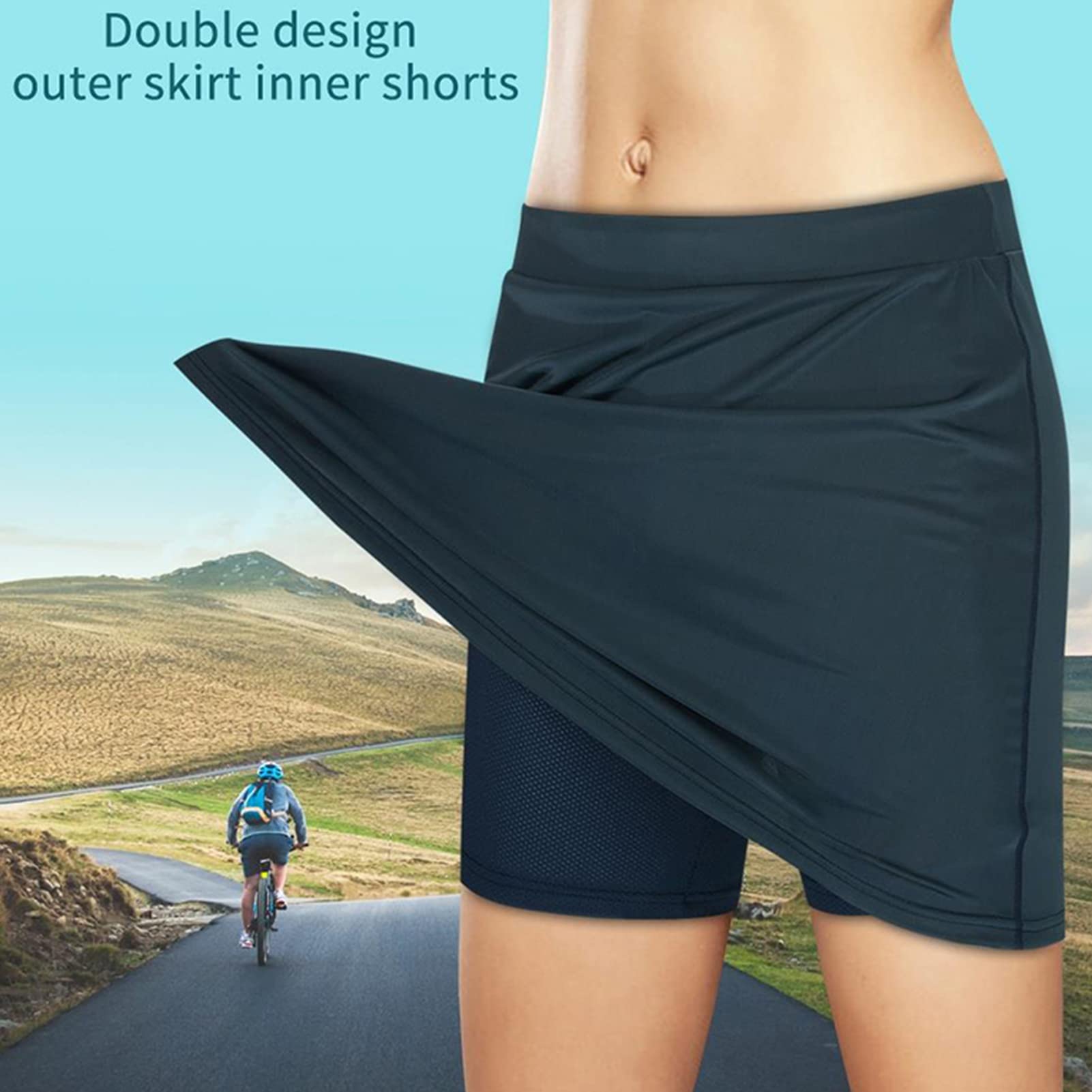 Tennis Skort Damen Tennisröcke Laufskort Golf mit Innenhose Tasche Damen Rock Kurz Culottes Tennisrock Yoga Skort mit Innenhose Taschen Sportrock für Frauen Mädchen Golf Sport