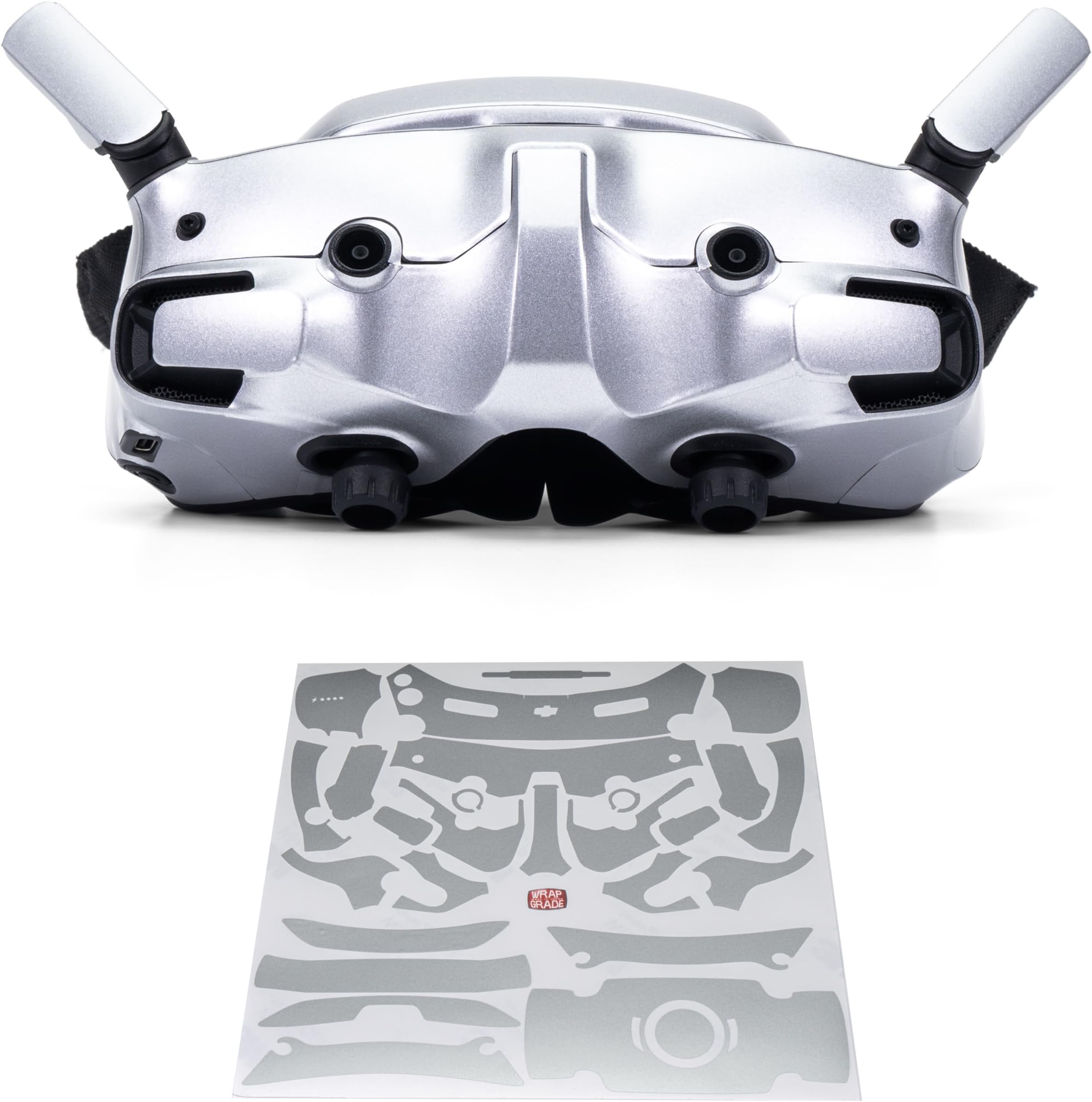 WRAPGRADE Skin Stickers Compatible with DJI Goggles 3 (Airforce Silver)