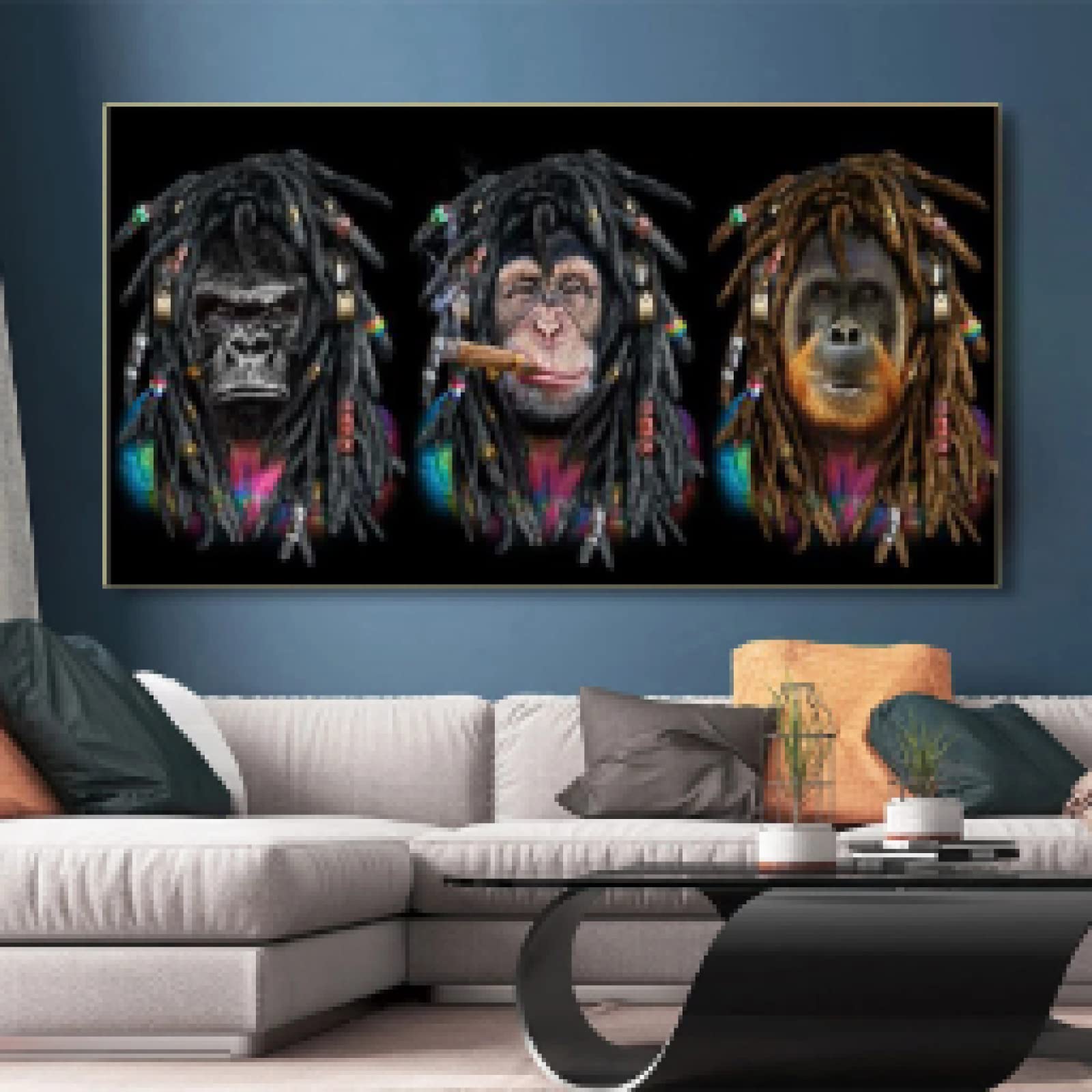 Impression toile singe fumer art animalier affiche haute définition - 8