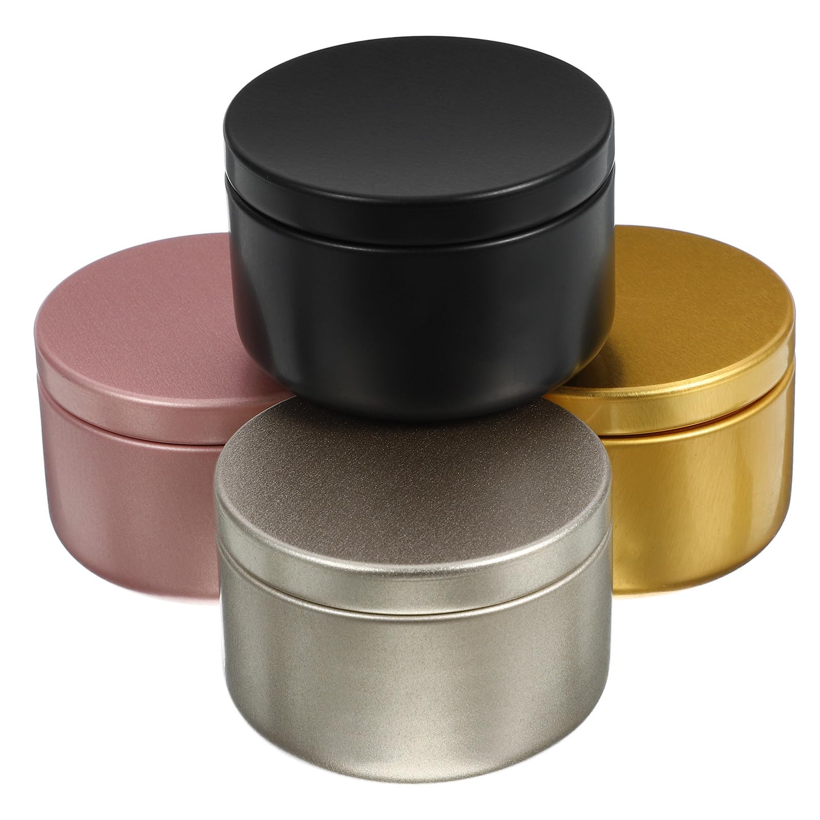Set 24 Barattoli per Candele in Alluminio da 50Ml Contenitori Rotondi per Candele Fai da Te Resistenti e Riutilizzabili per Decorazioni Casa Matrimoni e Progetti Artigianali