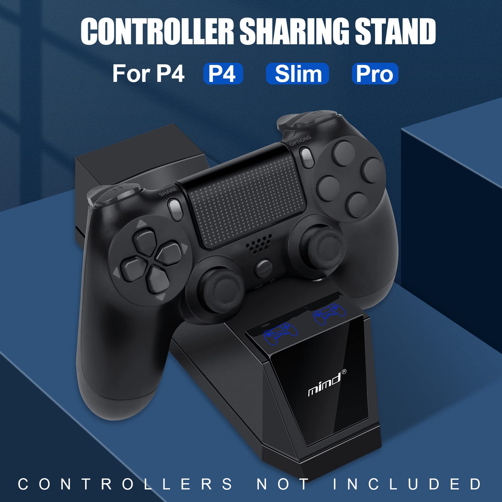ARyee Stazione di ricarica controller PS4, caricatore per controller PS4, doppia stazione di ricarica con cavo di ricarica USB per Playstation4/PS4/PS4 Slim/PS4 Pro, ricarica rapida 1,8H