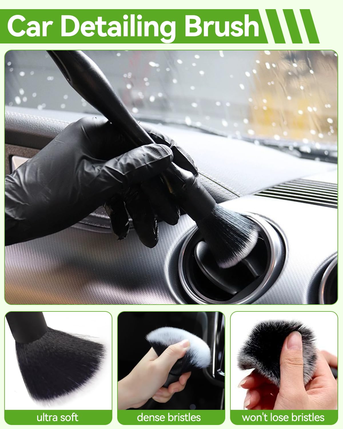 Cepillo de lavado de coche de 62 pulgadas con mango largo, cerdas de microfibra de felpilla, suave con la pintura del coche, 8 unidades