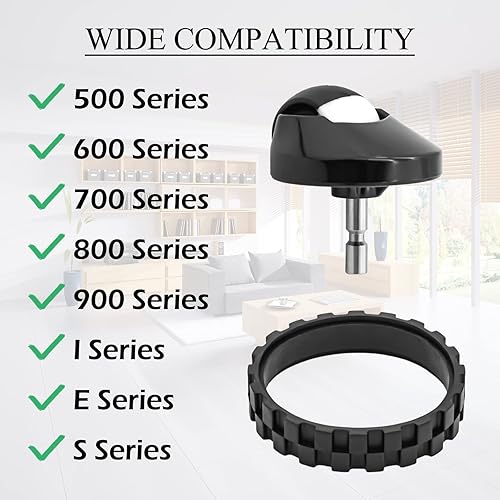 Miniatura 6 de Rueda delantera de repuesto y neumáticos compatibles con IROBOT ROOMBA 500 600 700 800 900 Series 860 870 675 880 960 980 Accesorios antideslizantes