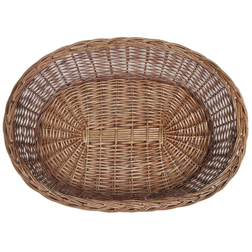 Leepesx Cesto per Cani Lettino in Vimini Cesta per Cani Cesta Cane Cesto per Cani/Lettino in Vimini Naturale 90 cm